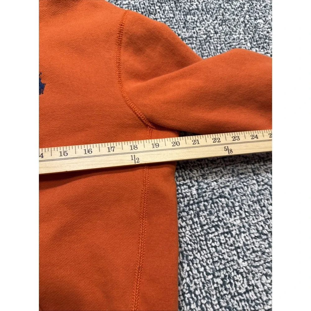 Polo Ralph Lauren Mens Orange Thermal Lined Full Zip Hoodie Sweatshirt Small
